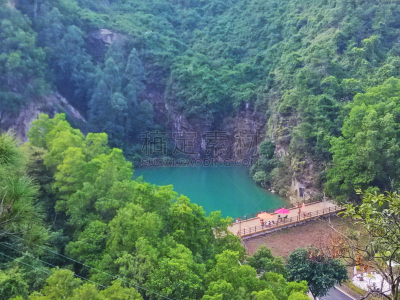 瀑布,高处,江门,山,广东省,风景,春天,中国,居住区,池塘