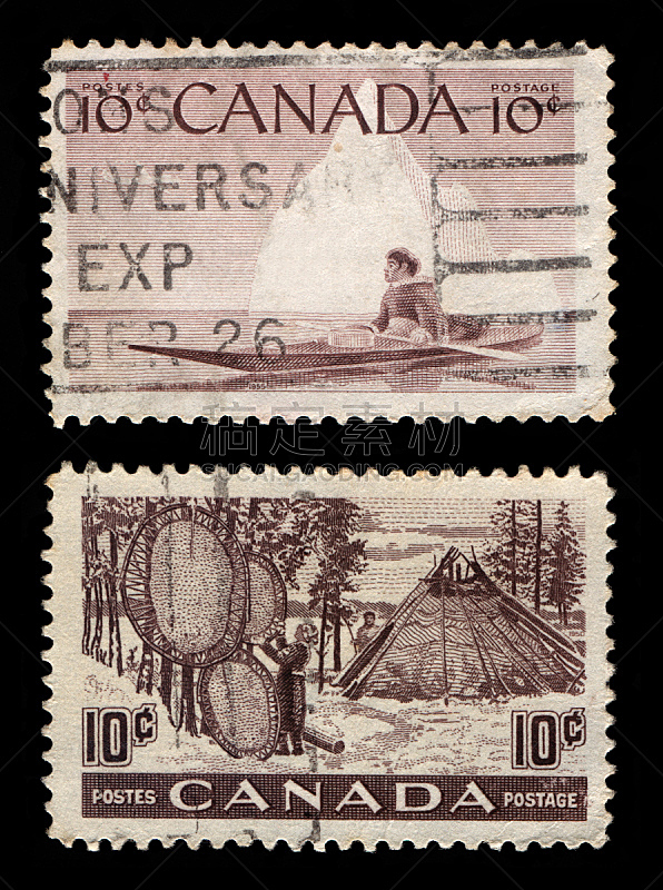 加拿大,邮件,垂直画幅,无人,组物体,邮戳,背景分离,黑色背景,帐篷,概念