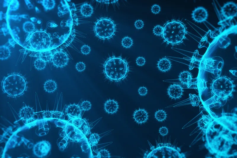 病毒 微生物 细胞 抽象 蓝色 细菌 背景 彩色图片 感冒图片素材下载 稿定素材