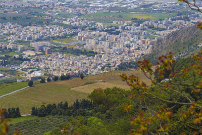 埃瑞斯,山,城镇,中世纪时代,在上面,看风景,埃加迪群岛,特拉帕尼省,水平画幅,无人