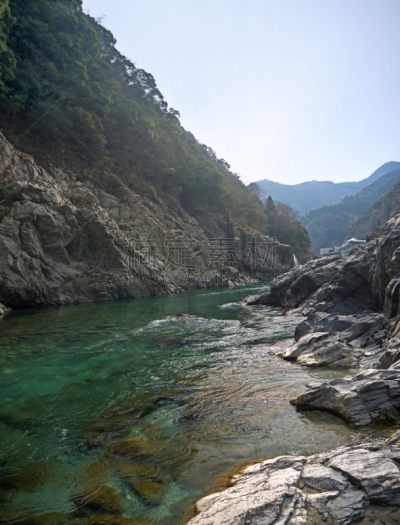 山,河流,森林,祖谷,吉野郡,四国,垂直画幅,水,沟壑,无人
