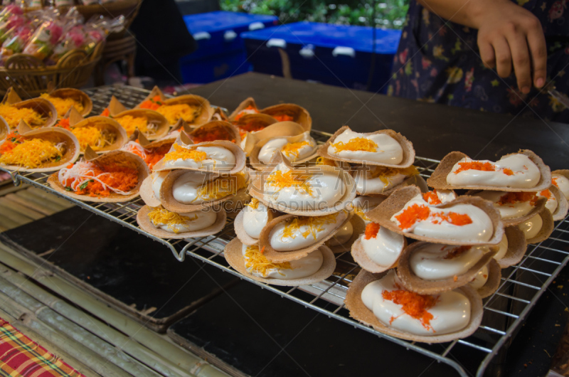 泰国,街头食品,柔焦,图像,格子烤肉,沙嗲,水平画幅,开胃品,膳食,户外