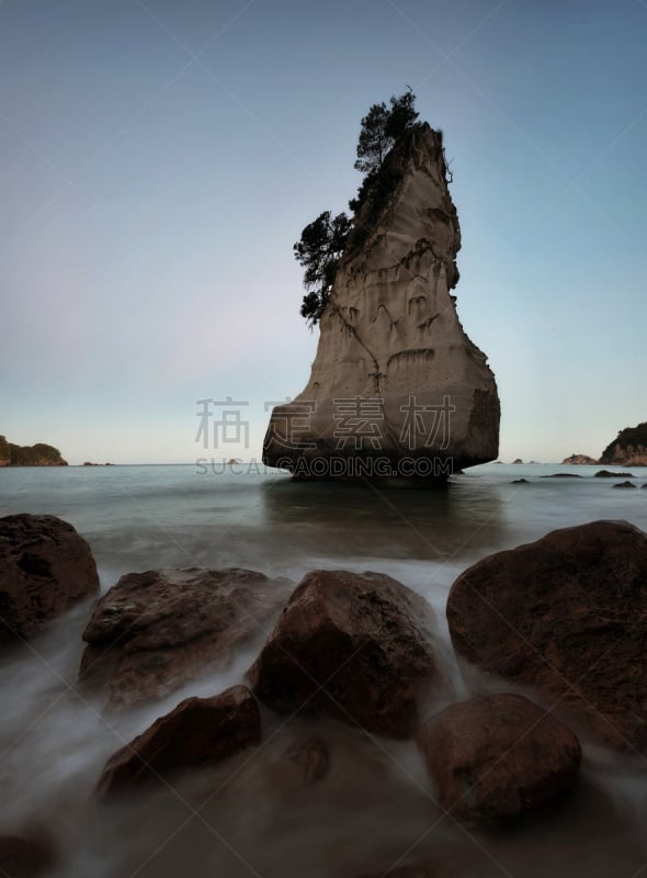 科罗曼德尔半岛,新西兰,cathedral cove,垂直画幅,水,天空,美,新的,艺术,沙子