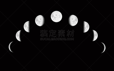 月球,与众不同,月亮,顺序系列,半月,多帧影像,天空,留白,夜晚,完美