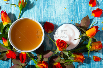 发胶,润肤露,留白,水平画幅,风化的,无人,spa美容,古老的,乡村风格,化妆用品