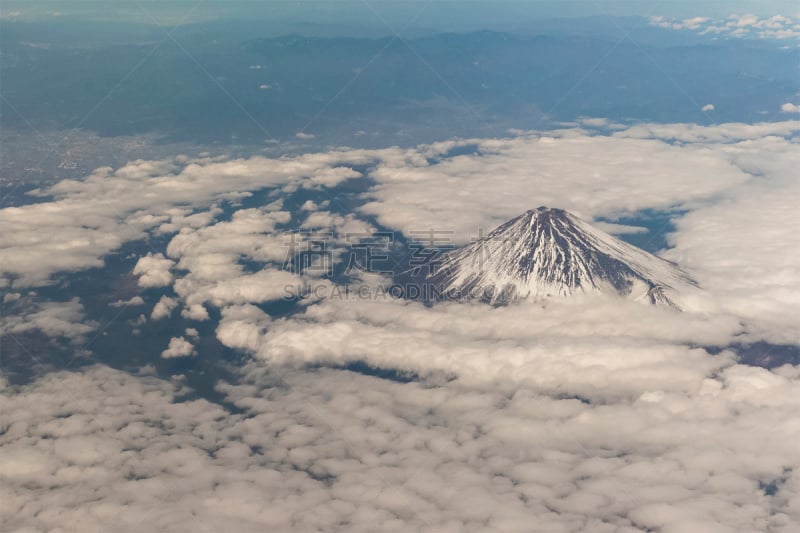 山,富士山,天空,美,羽田,水平画幅,高视角,雪,符号,户外