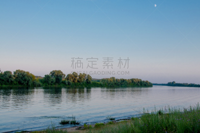 夜晚,河流,水,天空,月亮,曙暮光,夏天,草,小溪,非都市风光