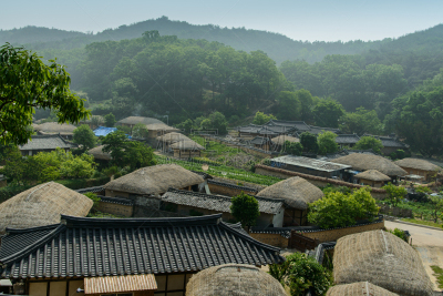 韩国,乡村,庆州市,城市,韩屋,传统,世界遗产,著名景点,东亚,屋顶