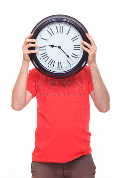 钟,男人,人的头部,垂直画幅,核对时间,时间,仅男人,仅成年人,青年人,钟面