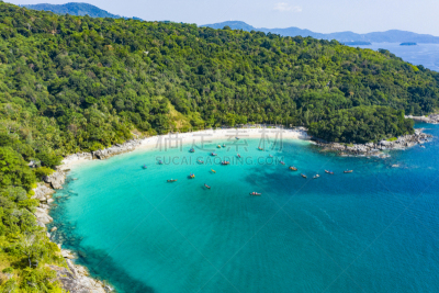 泰国,长尾船,日光浴,普吉岛,自由,自然美,透明,在上面,海滩,航拍视角