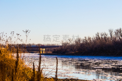 密苏里河,冰,奥马哈,内布拉斯加,水,褐色,白色,水平画幅,无人,河流
