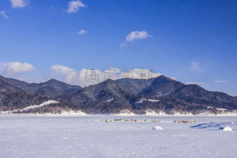 糠平湖,水,水平画幅,能源,雪,无人,古老的,拱桥,户外,湖