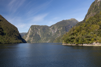 新西兰,峡湾,doubtful sound,水,天空,水平画幅,绿色,无人,蓝色,噪声