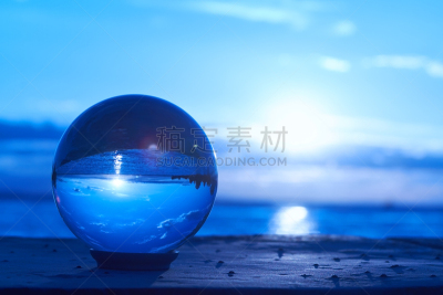 水晶球,水,天空,未来,风,早晨,湖,明亮,超自然,球体