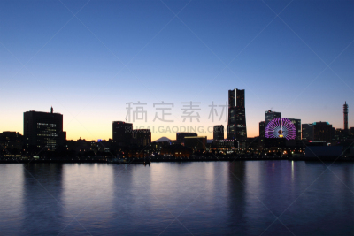 横滨,日本,城市,城市天际线,冈山市,横滨高速铁路,摩天轮,水,仓库,水平画幅