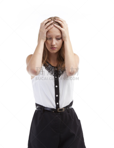 头痛,女人,不舒服,垂直画幅,美,身体受伤,美人,情绪压力,白人,仅成年人