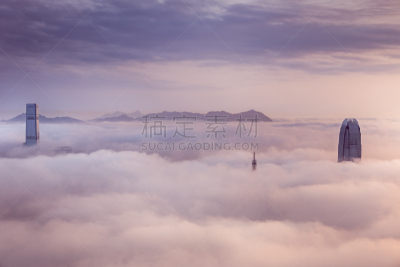 都市风景,雾,云,维多利亚港,威士忌山,白日梦,办公室,水,天空