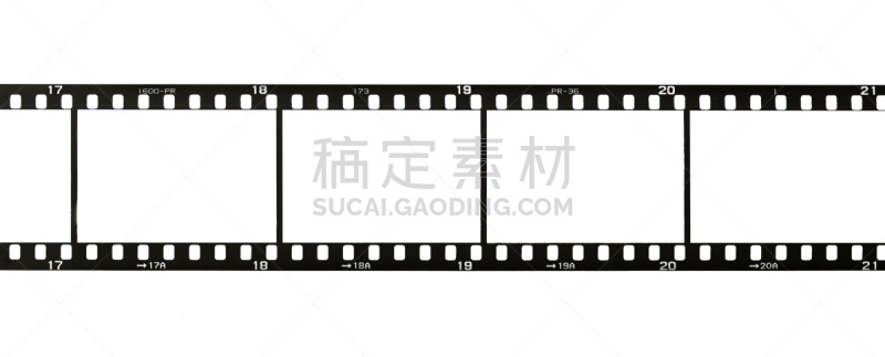 影片,空白的,留白,边框,水平画幅,无人,全景,胶卷,白色背景,背景分离
