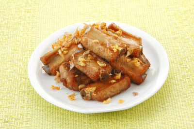 大蒜,猪肉,格子烤肉,水平画幅,无人,膳食,肋骨,肉,白色,泰国食品