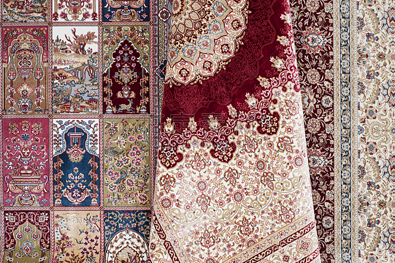 传统,手艺,地毯,几何形状,白色,红色,绿色,蓝色,纺织品,式样