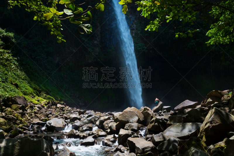 拉福耳图那瀑布,哥斯达黎加,风景,岩石,仅一个男人,拉福尔图那,自然,图像,宁静