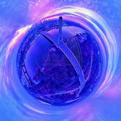 无人机,行星,河流,华沙,城市,都市风景,全景,360度景观,桥,小的