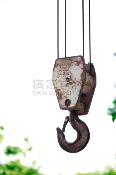 吊钩,起重机,电缆绞车,滑车,垂直画幅,选择对焦,天空,无人,古老的,户外