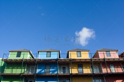 多色的,天空,水平画幅,连栋房屋,无人,威来斯得,户外,房屋,库拉索,城市