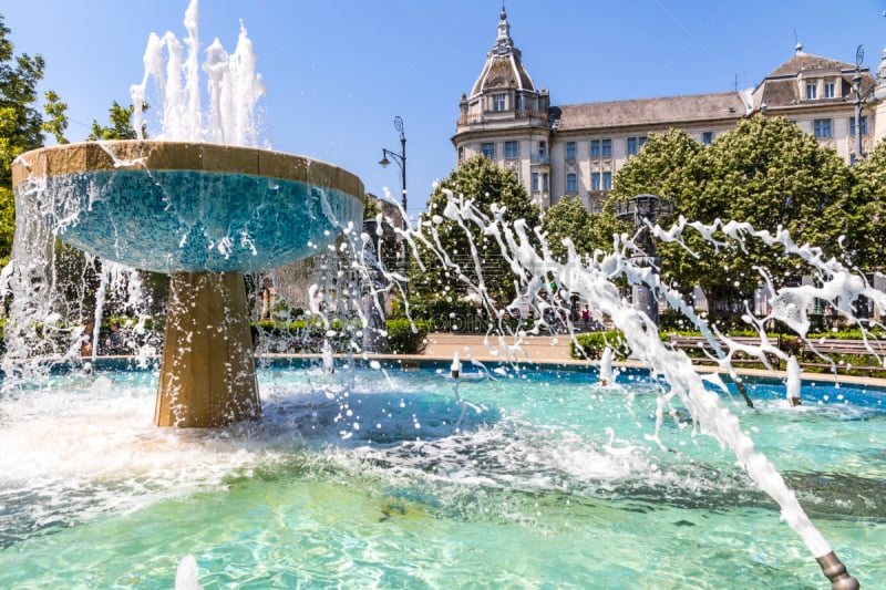 匈牙利,debrecen,方形画幅,纪念碑,水,天空,公园,外立面,水平画幅