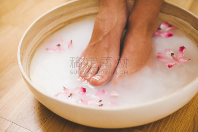 足浴,牛奶,足,水平画幅,顾客,湿,spa美容,健康,饮料,白人