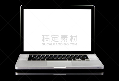 笔记本电脑,黑色背景,现代,正面视角,留白,新的,水平画幅,银色,无人,金属