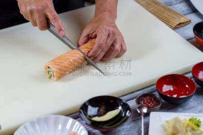 寿司,炊具刀,手牵手,鱼子酱,新的,寿司卷,水平画幅,职权,配方,膳食