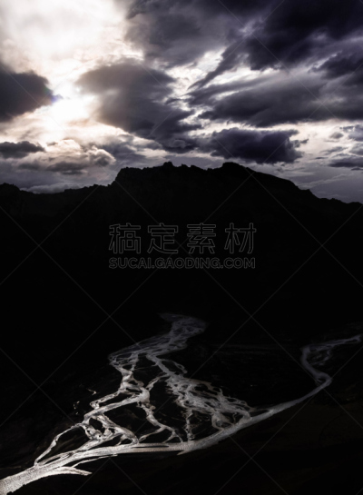 地形,俄亥俄河,毕底,赞斯卡,湿,在之间,暗色,云,锡金,鸟类