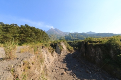 日惹特区,墨拉皮火山,印度尼西亚,爪哇,旅游目的地,水平画幅,中爪哇省,无人,早晨,山脉