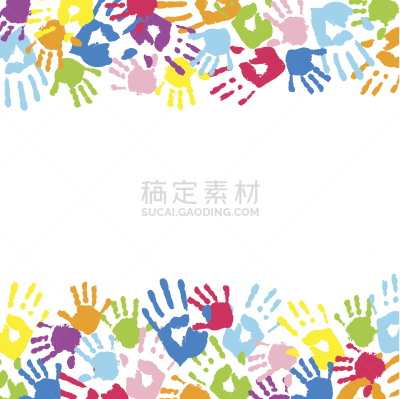 手印,彩色图片,背景,童年,重返校园,白昼,儿童教育,多色的,边框,痕迹