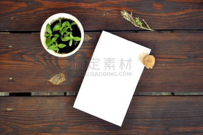桌子,木制,暗色,床单,白皮书,轻蔑的,正下方视角,速写本,设计室,秧苗