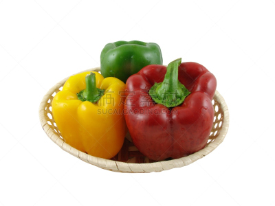 椒类食物,碗,浅筐,红色,水平画幅,绿色,彩色图片,无人,黄色,特写