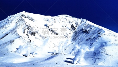 旭岳火山,十胜岳,大雪山,十圣县,旭川,活火山,浓烟,滑雪板,天空,雪