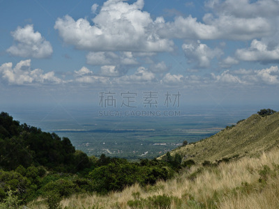 野生动物保护区,草,阿根廷,河流,石头,夏天,户外,山谷,山脉,自然