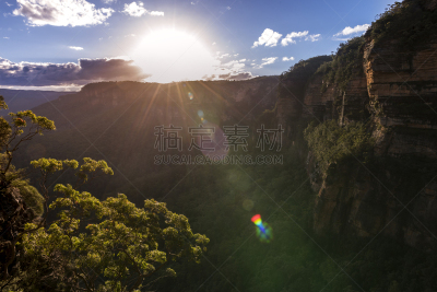温特沃斯,蓝山,大分水岭,峭壁,陡峭,美,水平画幅,无人,夏天,户外