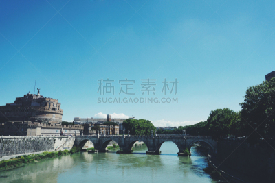 罗马,水,天空,水平画幅,无人,古罗马,哈德良大帝陵墓,户外,台伯河,城堡