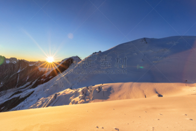 勃朗峰,阿尔卑斯山脉,徒步旅行,在上面,风险,山脊,运动,法国,极限运动,阴影
