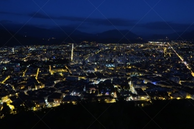 夜晚,都市风景,格勒诺布尔,天空,水平画幅,云,无人,市区路,曙暮光,夏天