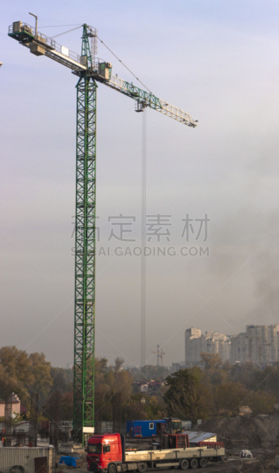 Cranes on construction site.