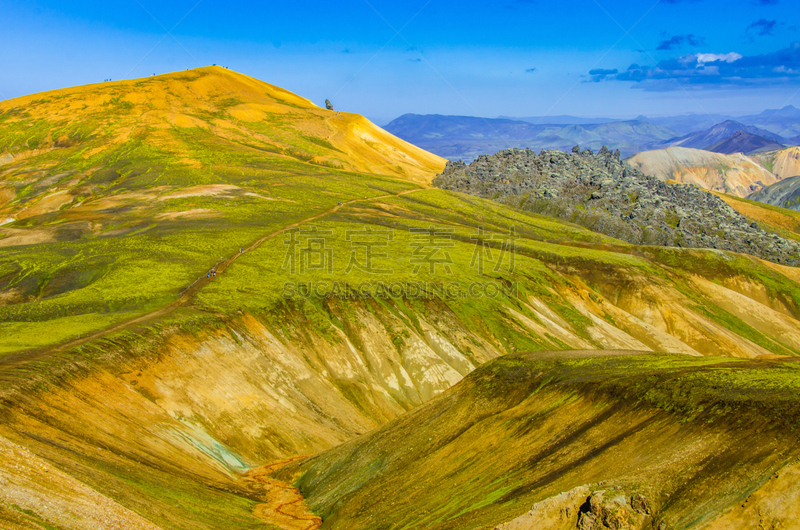 兰德玛纳,冰岛国,地形,赫克拉火山,fjallabak nature reserve,美,水平画幅,山,火山地形,夏天