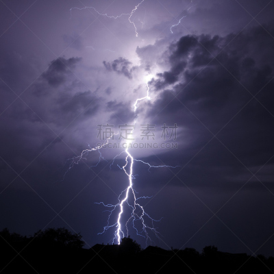 保龄球全中,自然,暴风雨,气候,夜晚,无人,曲棍球,蓝色,自然神力,夏天