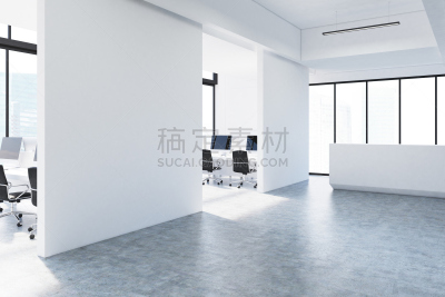前台,办公室,白色,侧面视角,易接近性,走廊,大厅,新的,水平画幅,工作场所