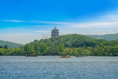 杭州,风景,俄亥俄河,西湖,水,天空,夏天,光,湖