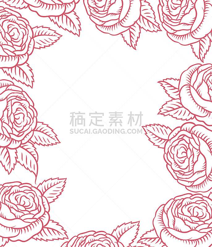 玫瑰,边框,粉色,矢量,简单,华丽的,请柬,边,纺织品,仅一朵花