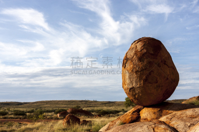 魔鬼大理石,澳大利亚,天空,水平画幅,无人,户外,石头,花岗岩,国际著名景点,著名景点